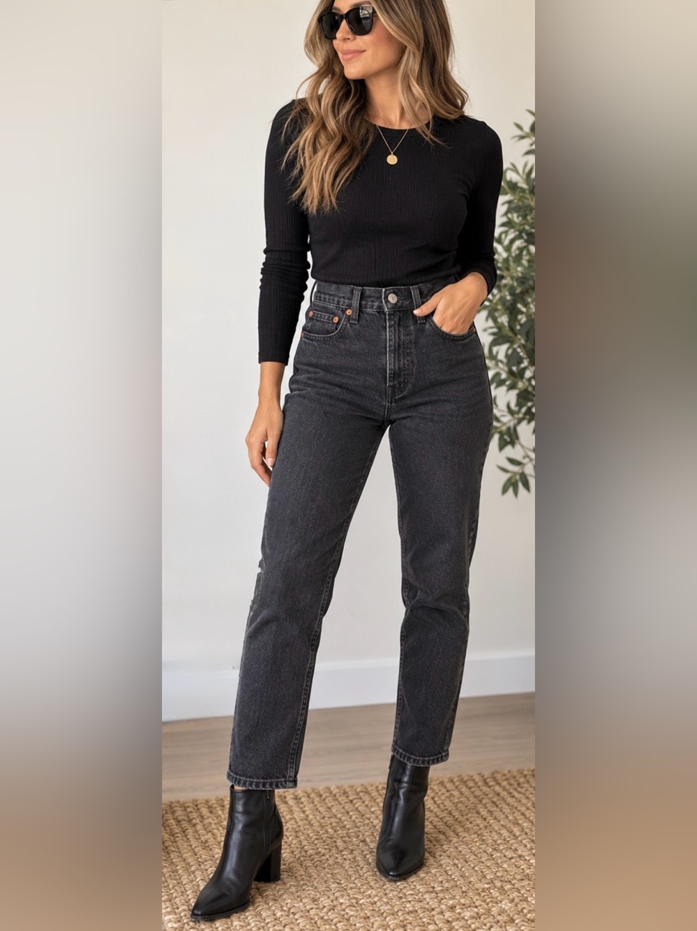 Levi’s Premium Wedgie High Rise Black Jeans Women’s 27 Button Fly